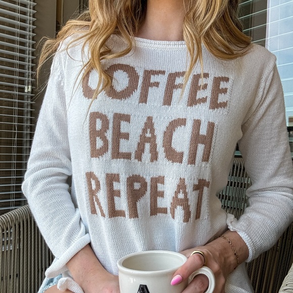 Miracle White Sweater with Brown Text - Picture 1 of 2